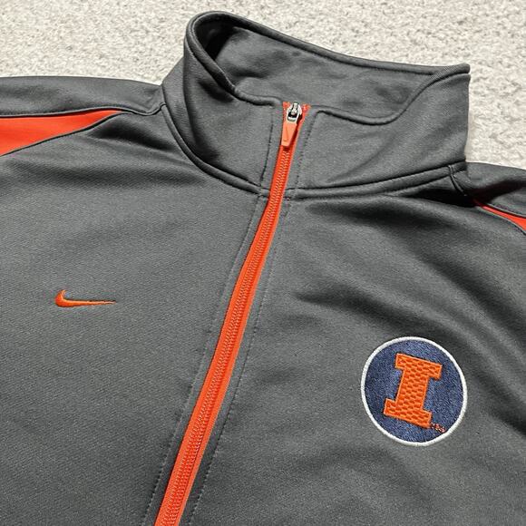 Fighting Illini Jacket Mens Medium Nike University Illinois Swoosh NCAA Full Zip - Picture 6 of 13